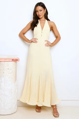 Dare To Dazzle Plisse Maxi Dress Yellow