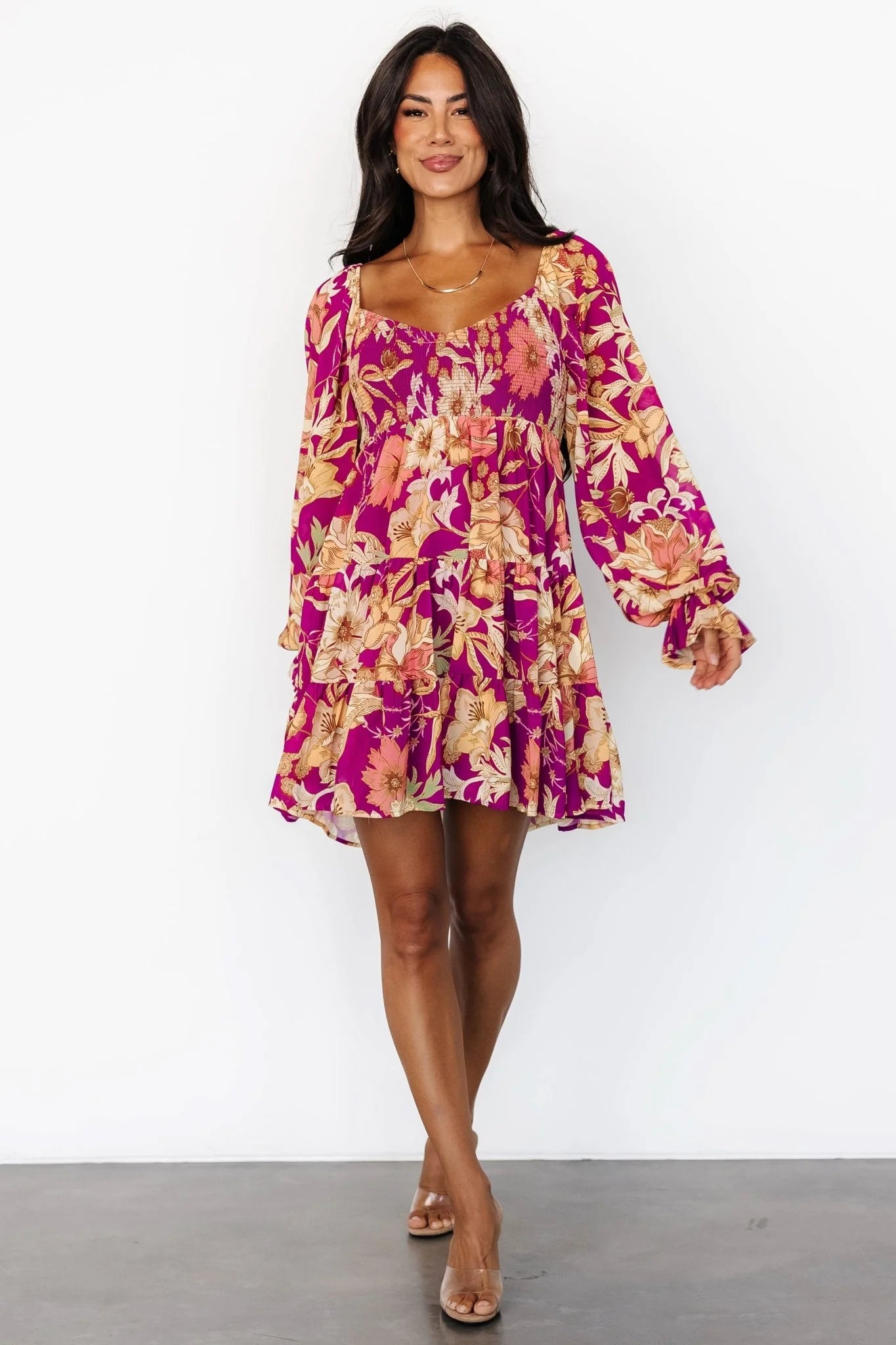 Rubi Short Dress | Magenta Multi Floral