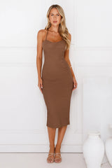 Coco Lush Midi Dress Brown