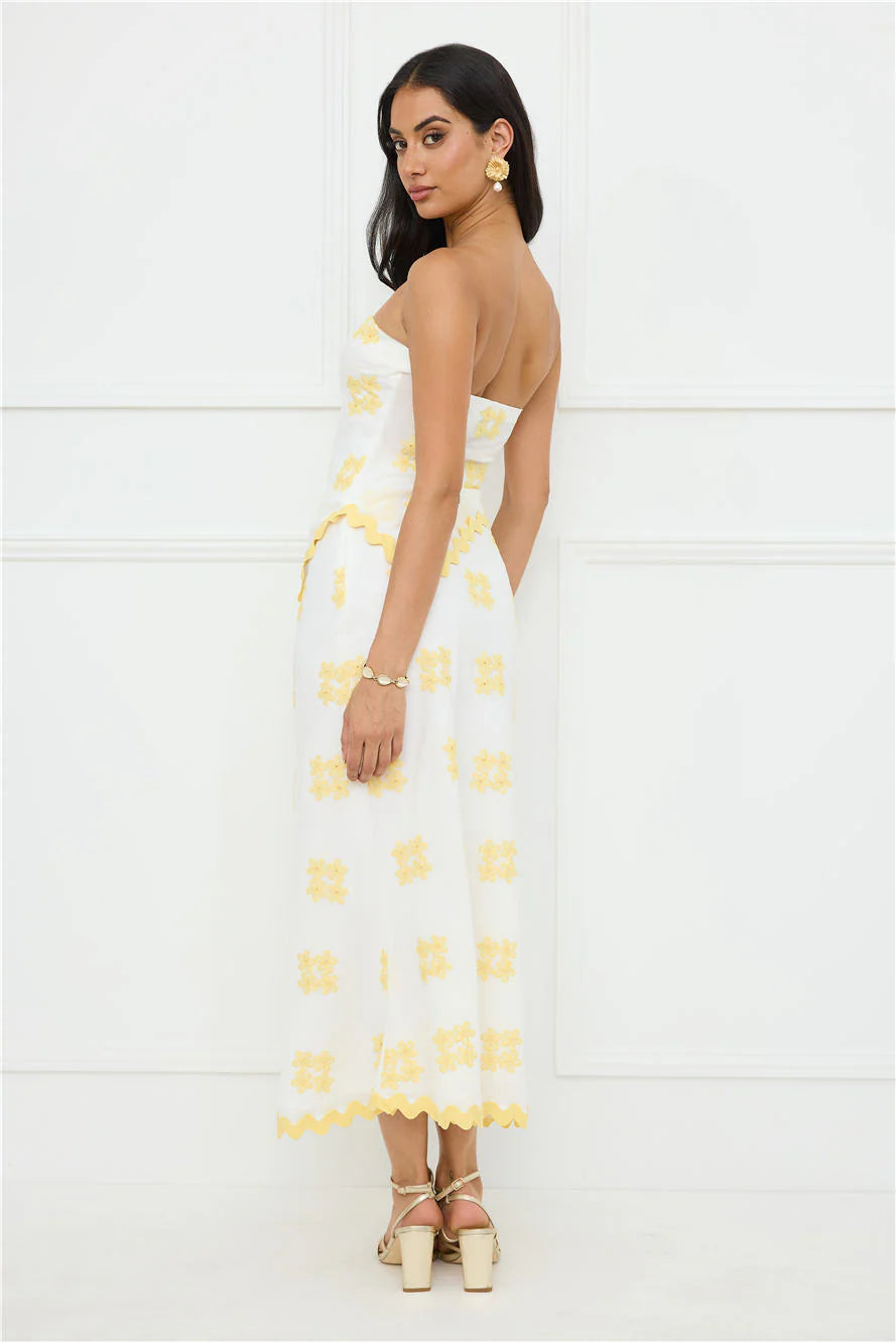 Desert Daze Strapless Top White