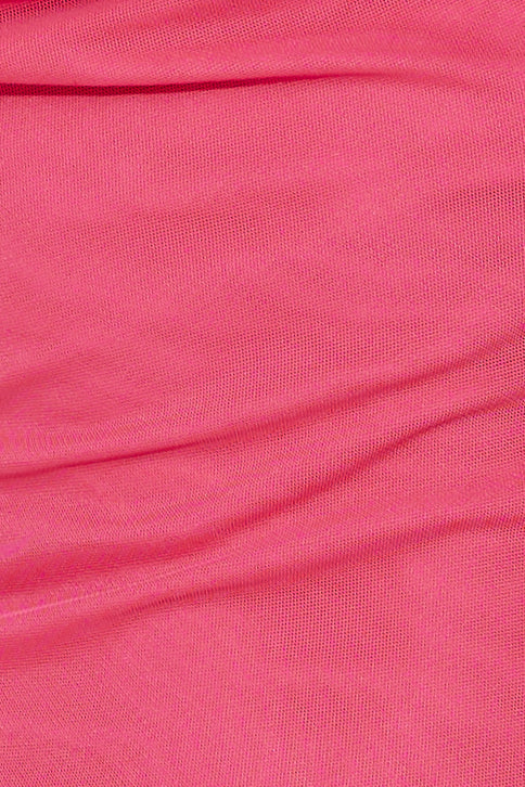Exotic Entrance Halter Mesh Midi Dress Pink